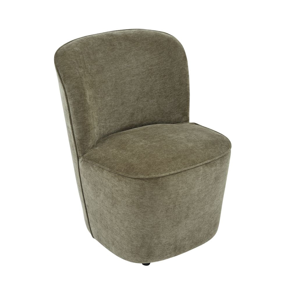 Fauteuil en tissu soft touch kaki