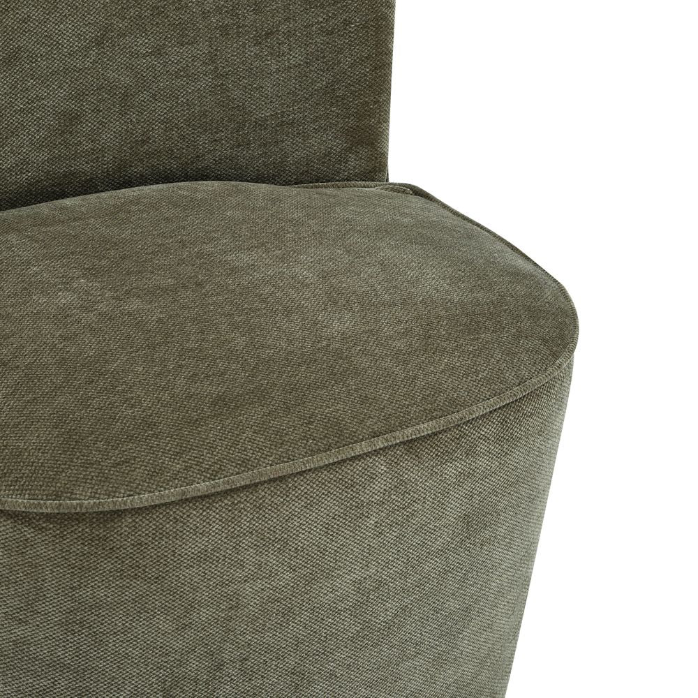 Fauteuil en tissu soft touch kaki