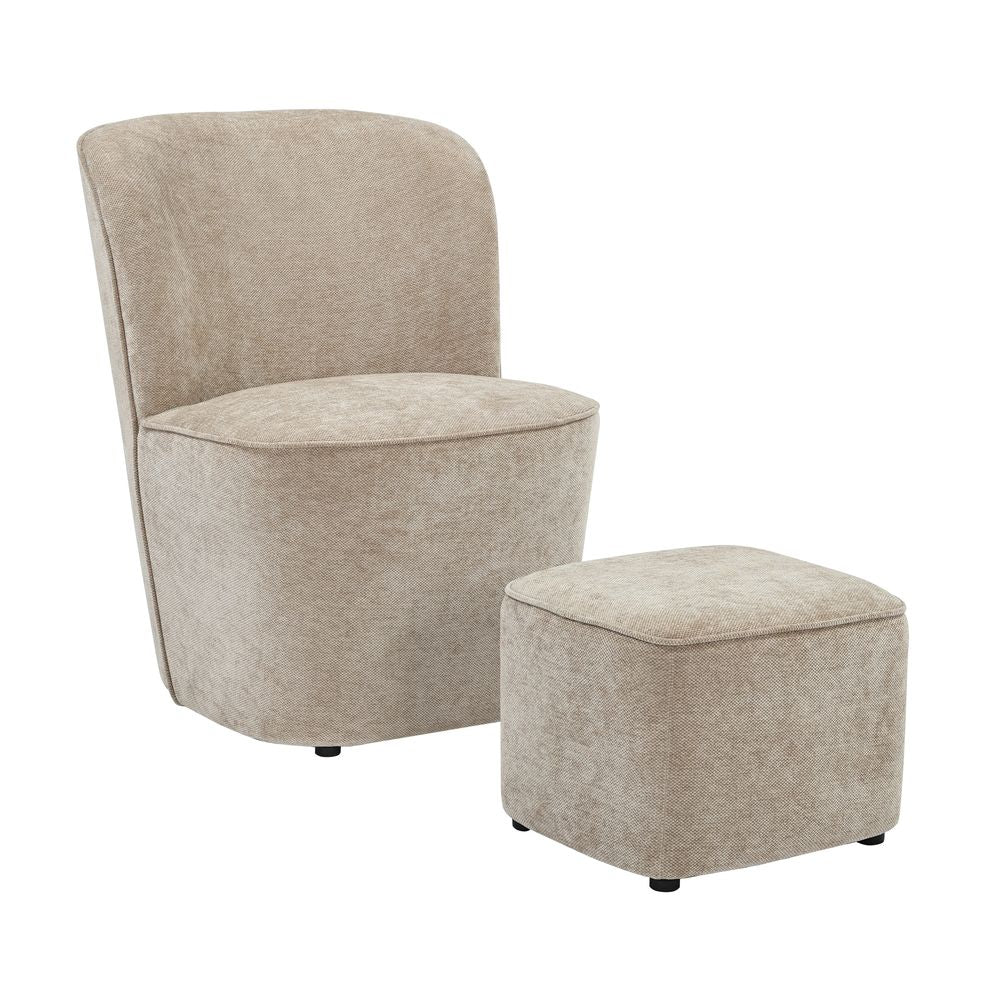 Fauteuil en tissu soft touch taupe