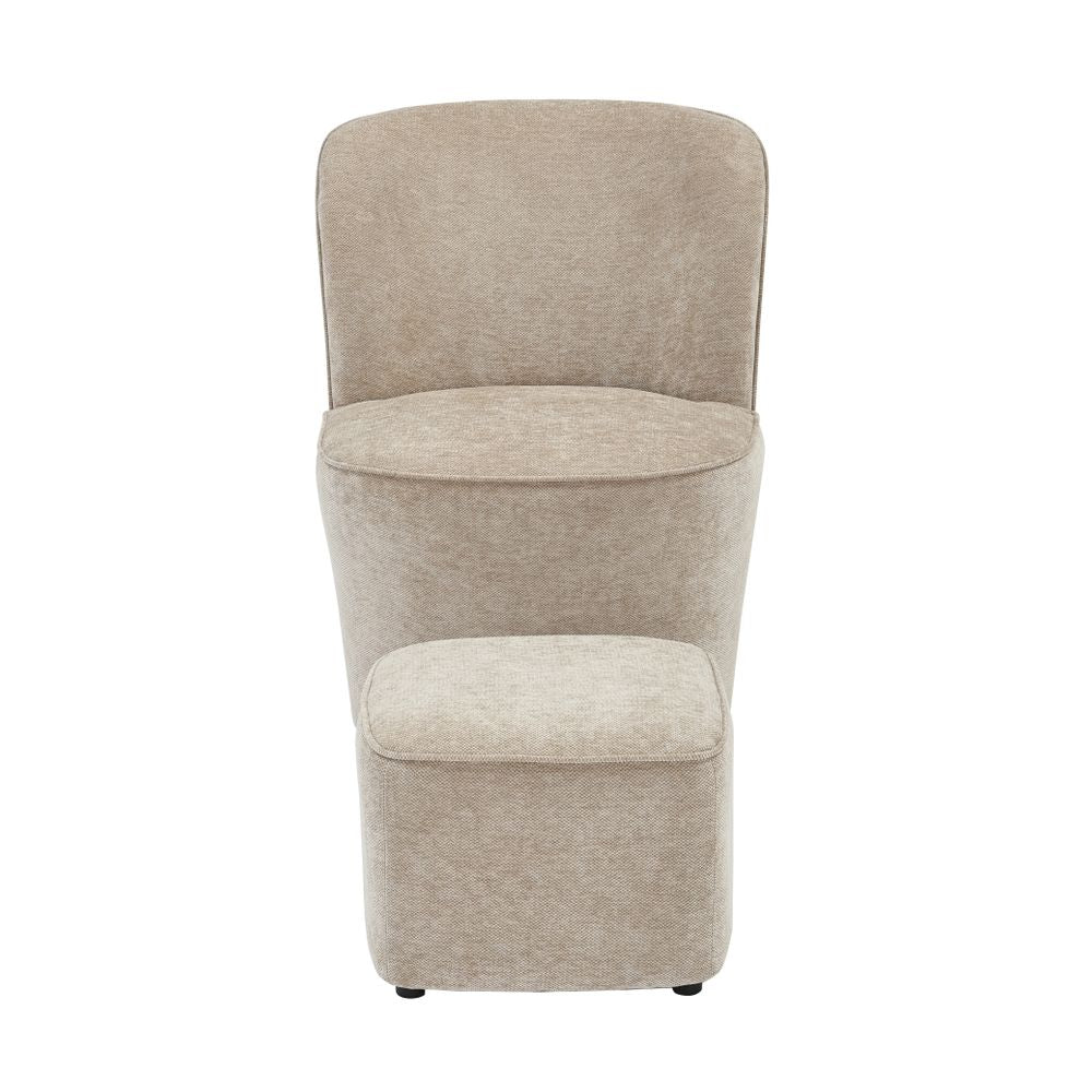 Fauteuil en tissu soft touch taupe