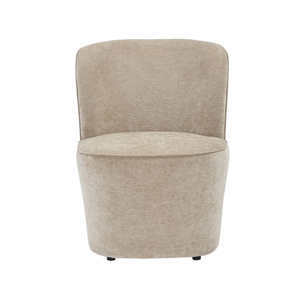 Fauteuil en tissu soft touch taupe