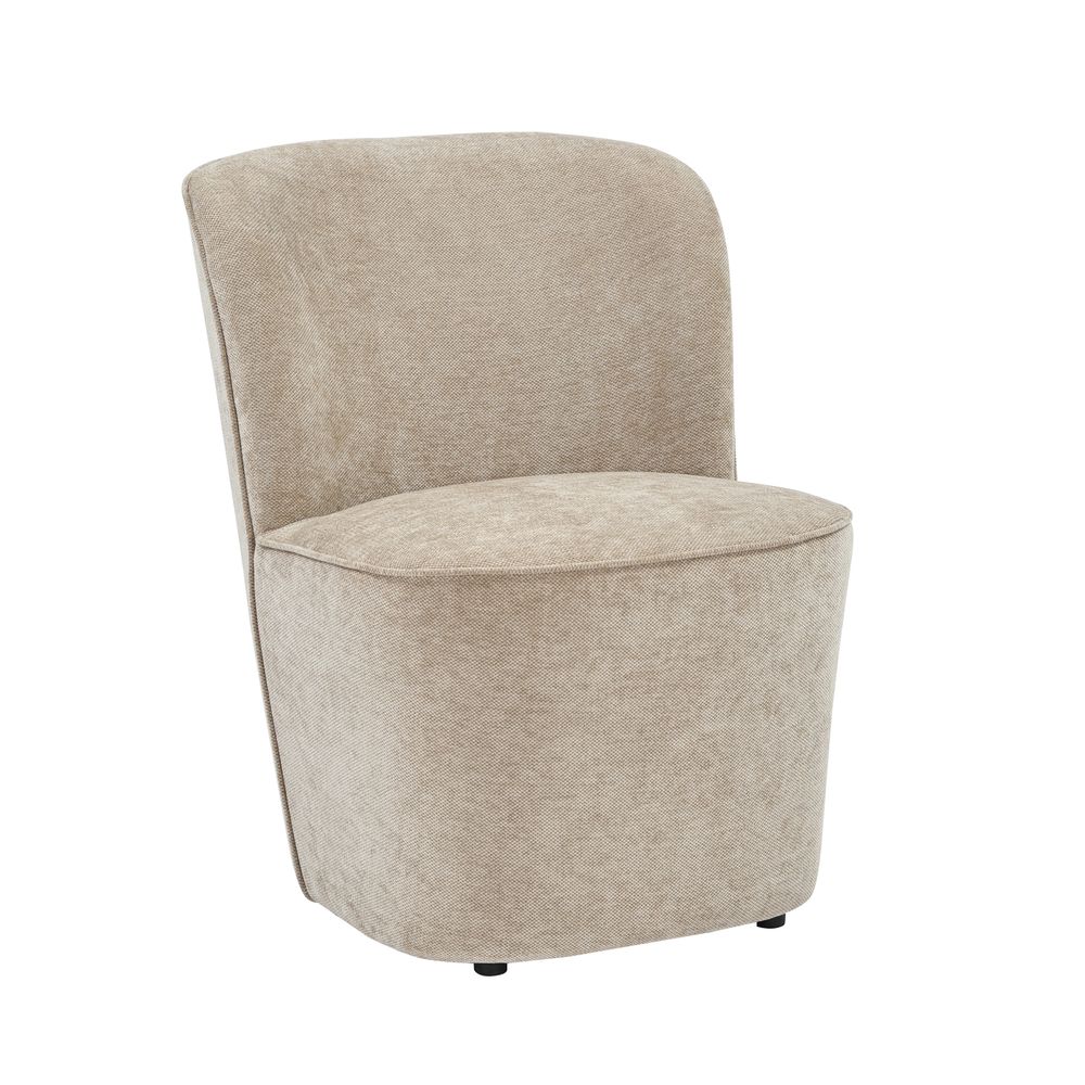 Fauteuil en tissu soft touch taupe