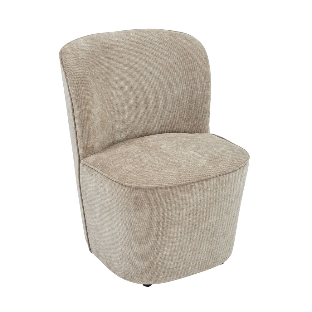 Fauteuil en tissu soft touch taupe