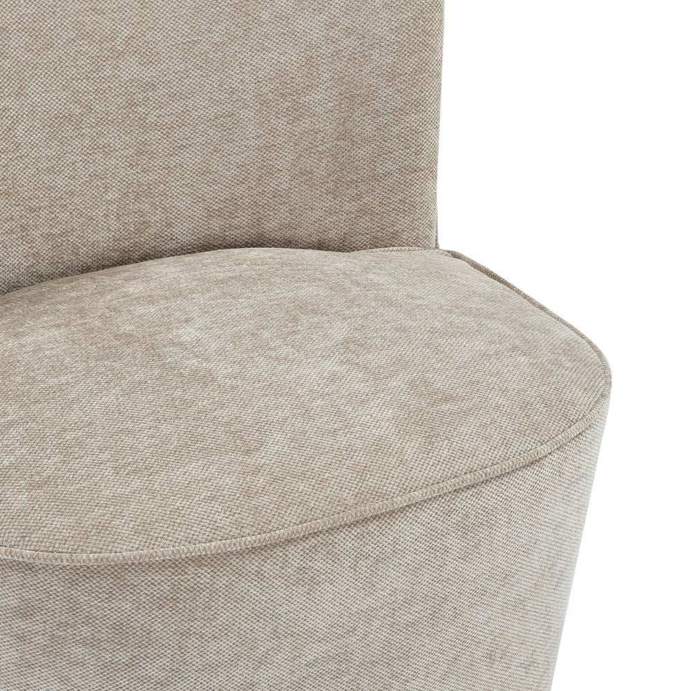 Fauteuil en tissu soft touch taupe
