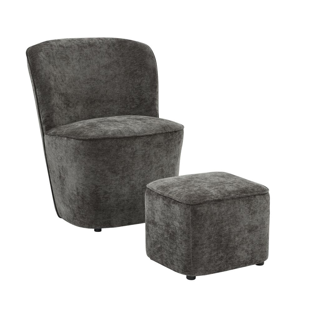 Fauteuil en tissu soft touch gris anthracite
