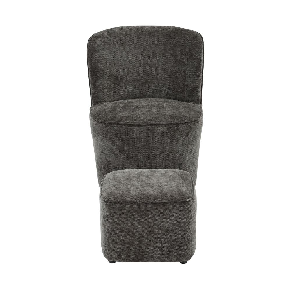 Fauteuil en tissu soft touch gris anthracite