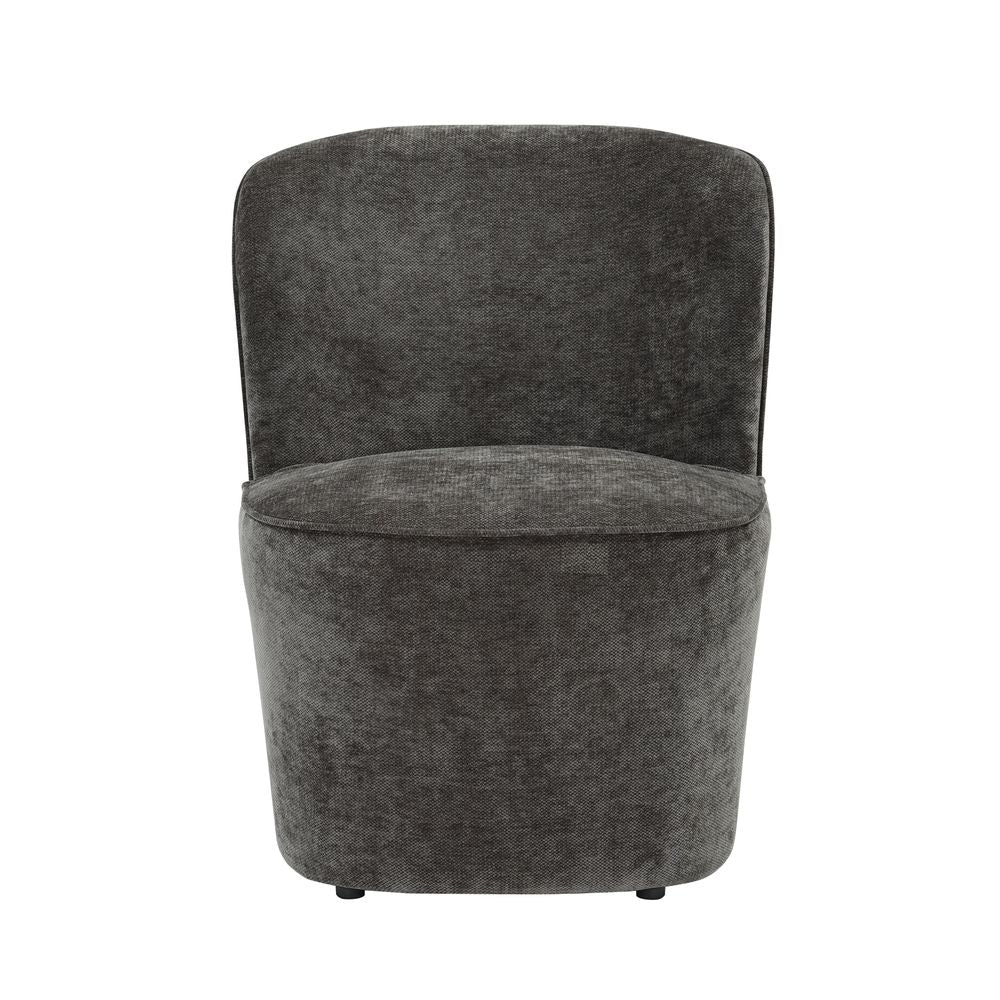 Fauteuil en tissu soft touch gris anthracite