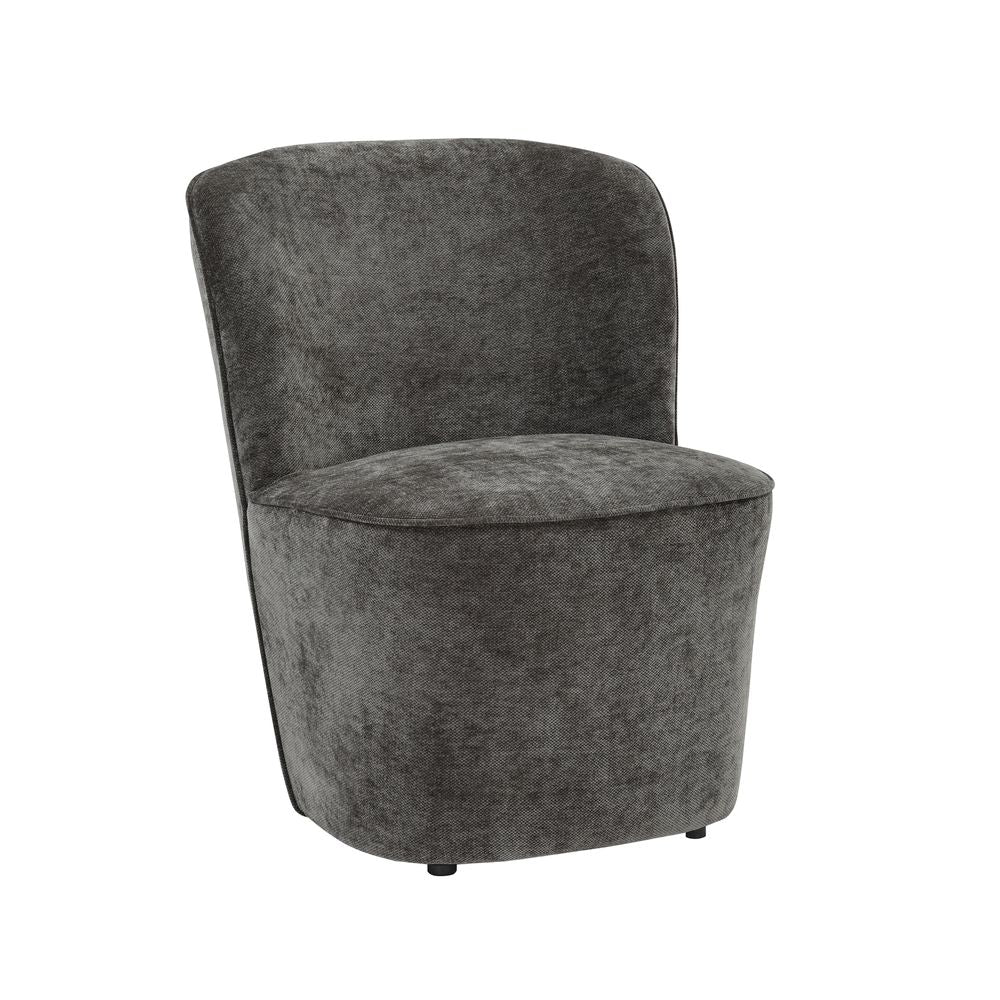 Fauteuil en tissu soft touch gris anthracite