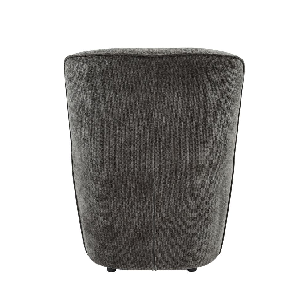 Fauteuil en tissu soft touch gris anthracite