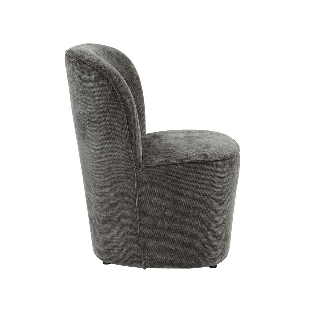 Fauteuil en tissu soft touch gris anthracite