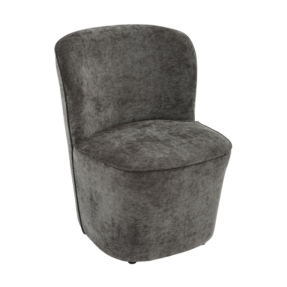 Fauteuil en tissu soft touch gris anthracite