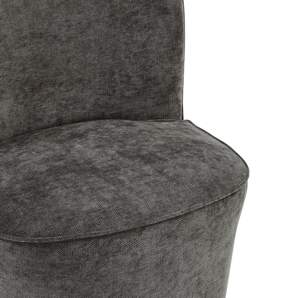 Fauteuil en tissu soft touch gris anthracite