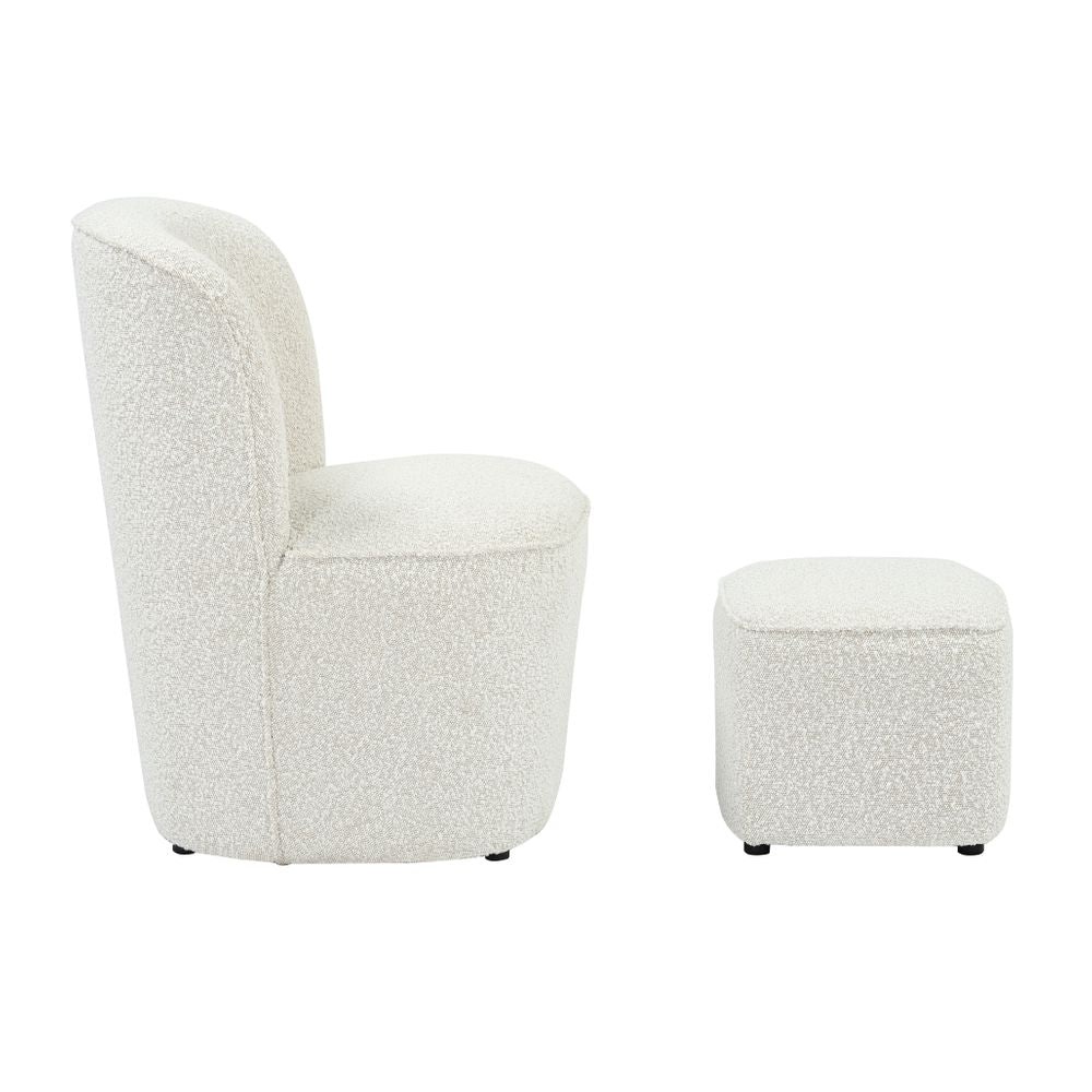 Pouf en bouclette écru Jona