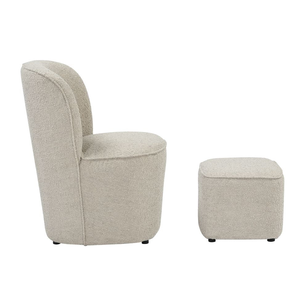 Pouf en bouclette sable Jona