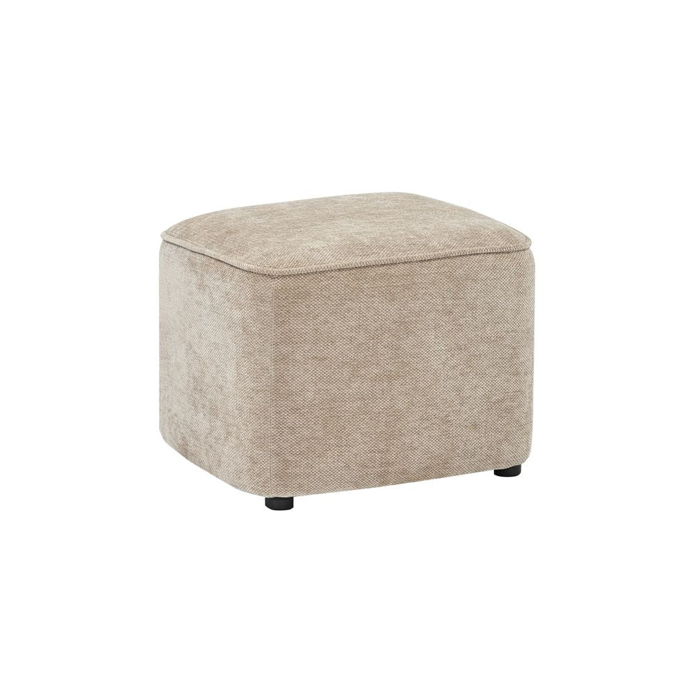 Pouf en tissu soft touch taupe Jona