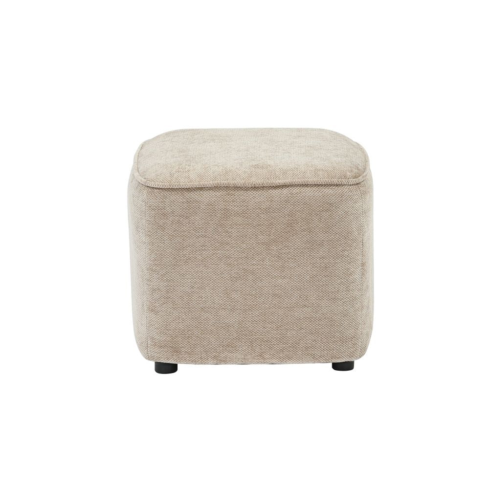 Pouf en tissu soft touch taupe Jona