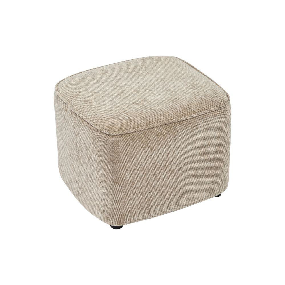 Pouf en tissu soft touch taupe Jona