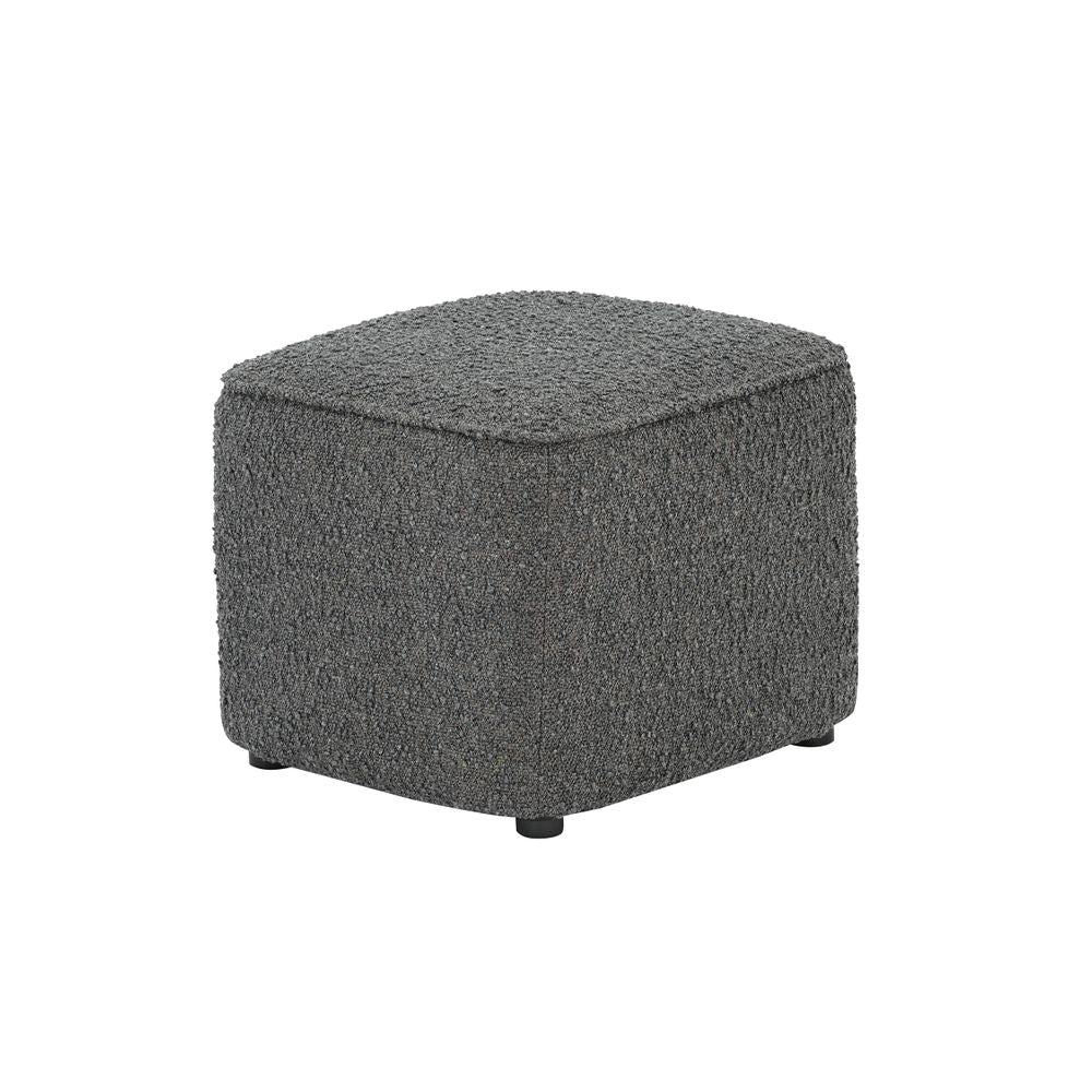 Pouf en bouclette gris foncé Jona
