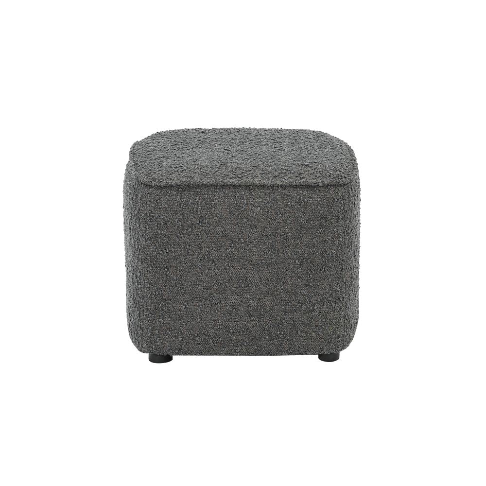 Pouf en bouclette gris foncé Jona