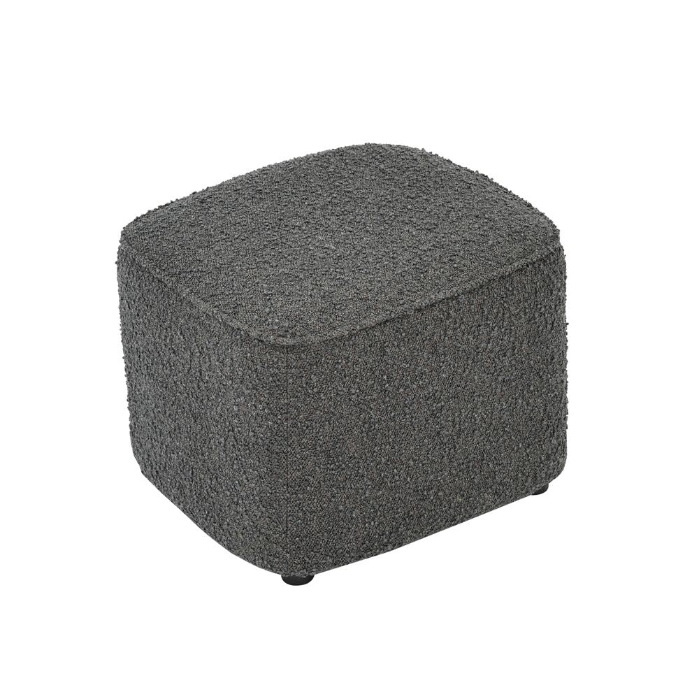 Pouf en bouclette gris foncé Jona