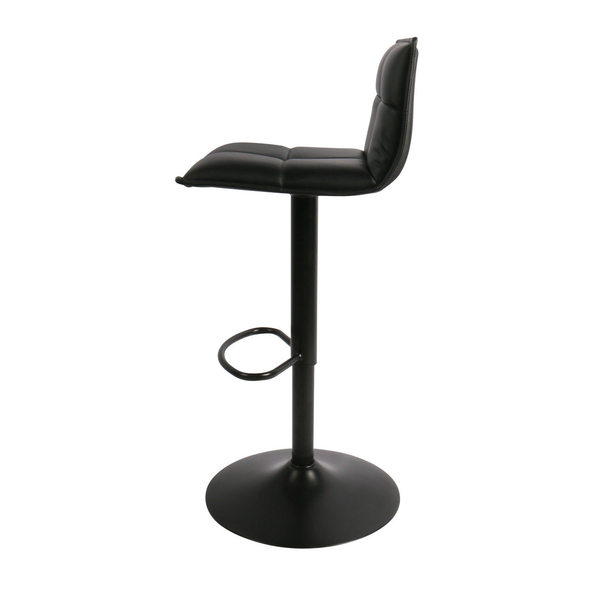 Chaise snack PU noir et pied piston noir