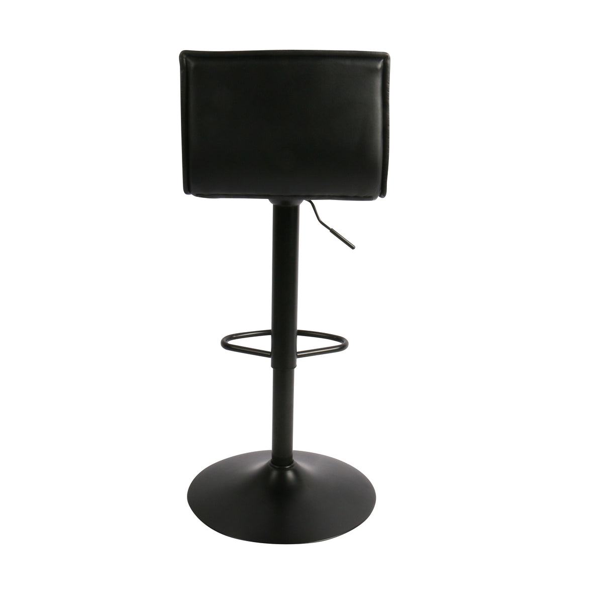 Chaise snack PU noir et pied piston noir