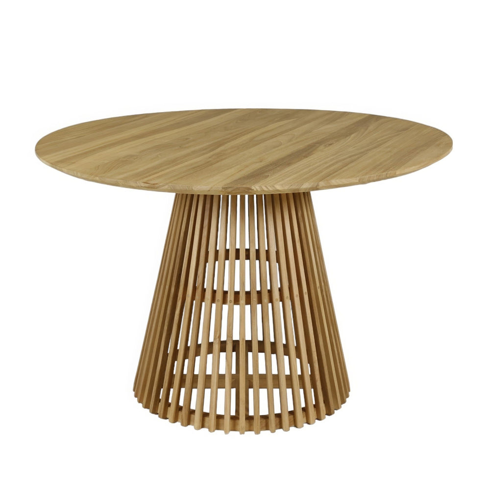 Table ronde en teck naturel 120 cm