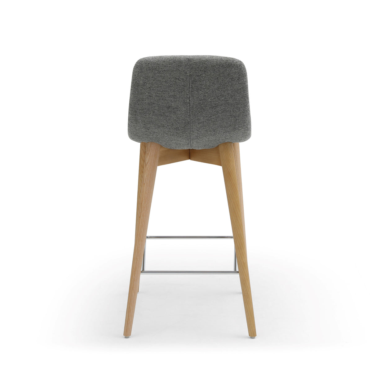 Chaise snack tissu gris Pied en Frêne naturel