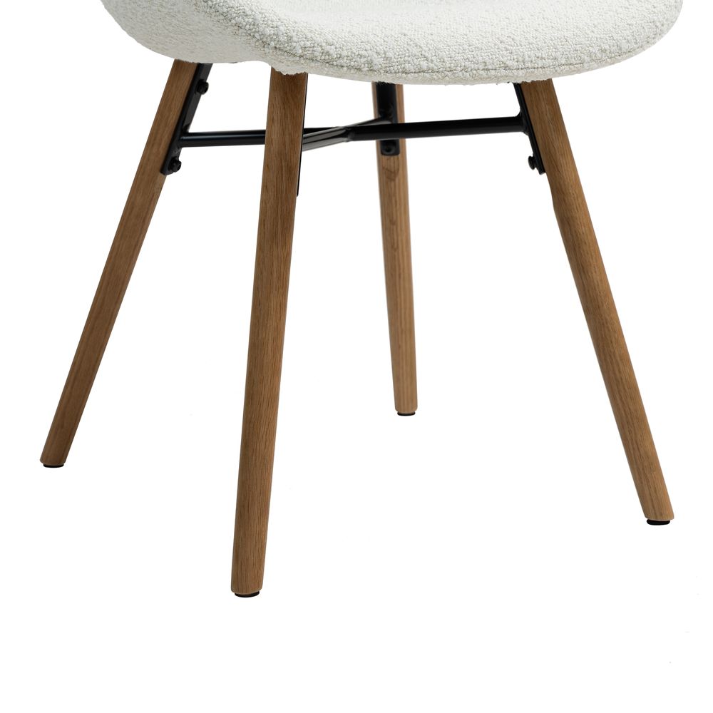 Chaise repas effet bouclette écru