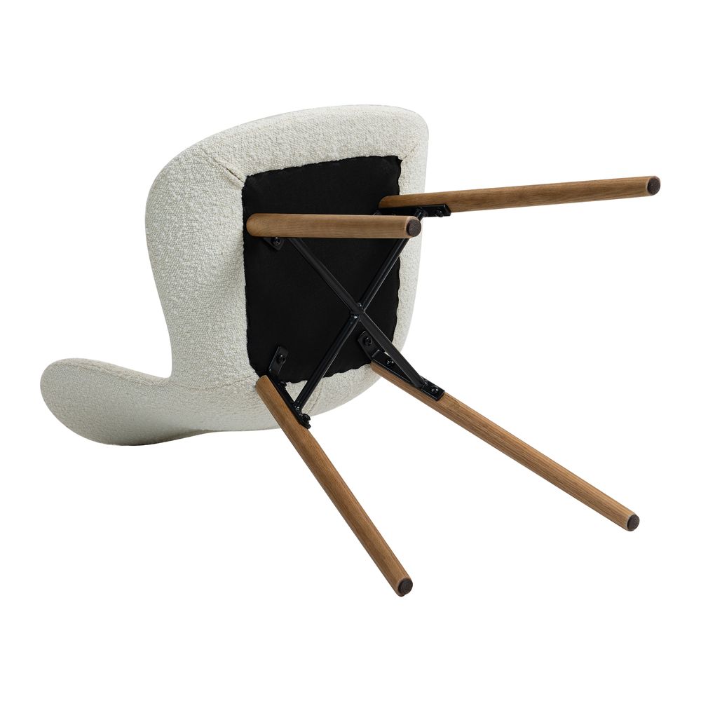 Chaise repas effet bouclette écru