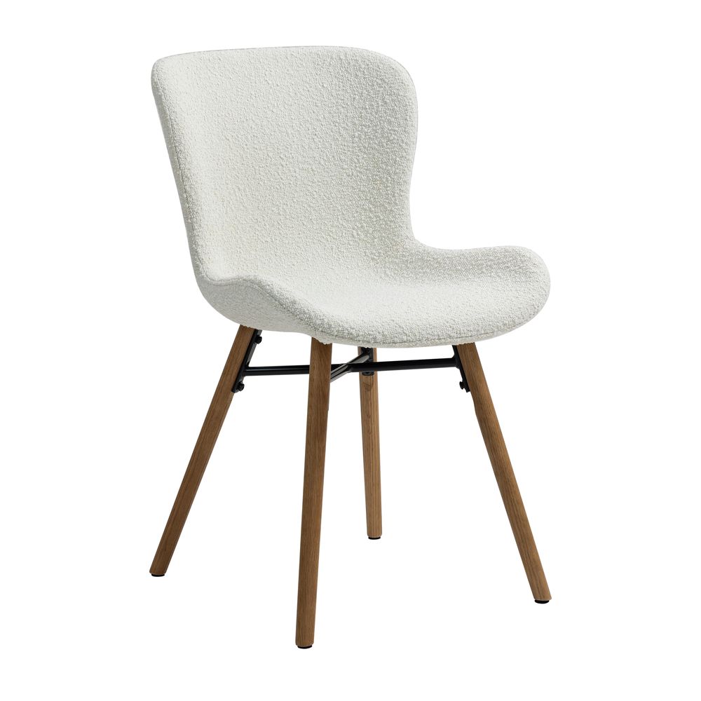 Chaise repas effet bouclette écru