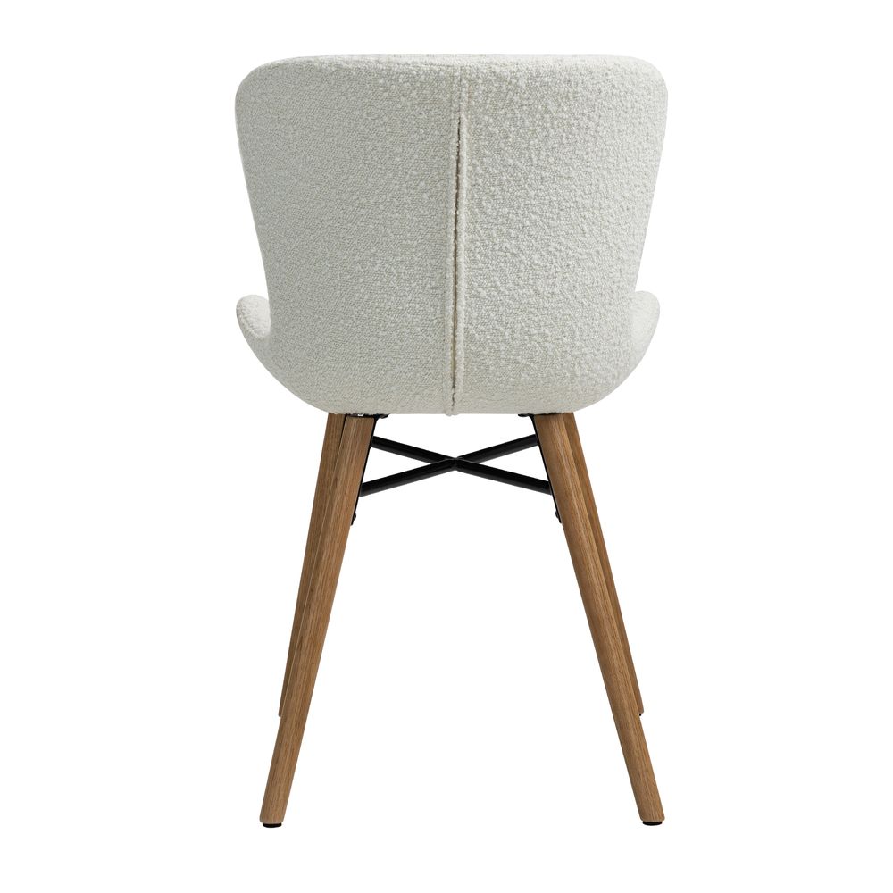 Chaise repas effet bouclette écru