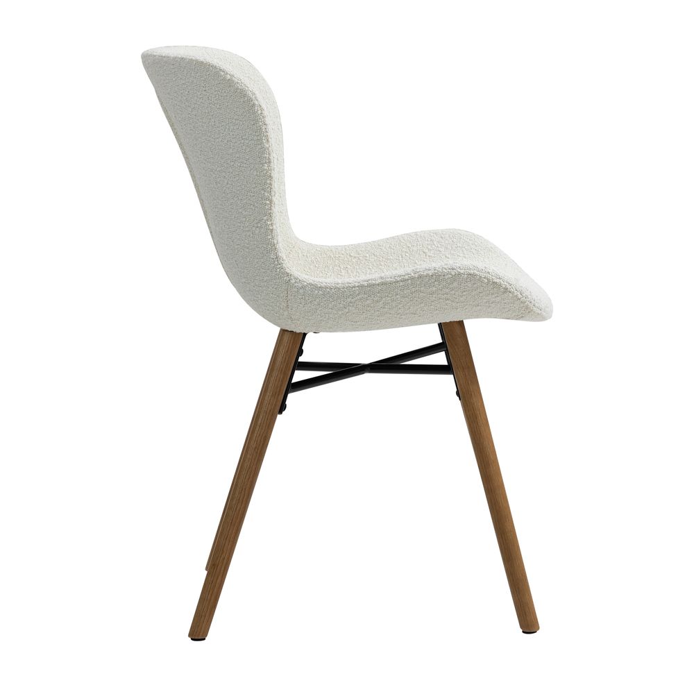 Chaise repas effet bouclette écru
