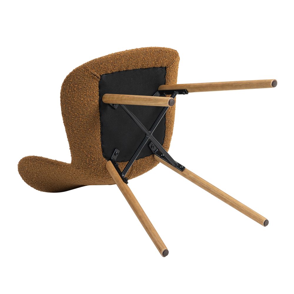 Chaise repas effet bouclette cuivre