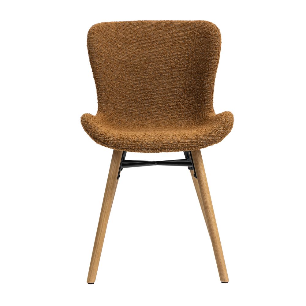 Chaise repas effet bouclette cuivre