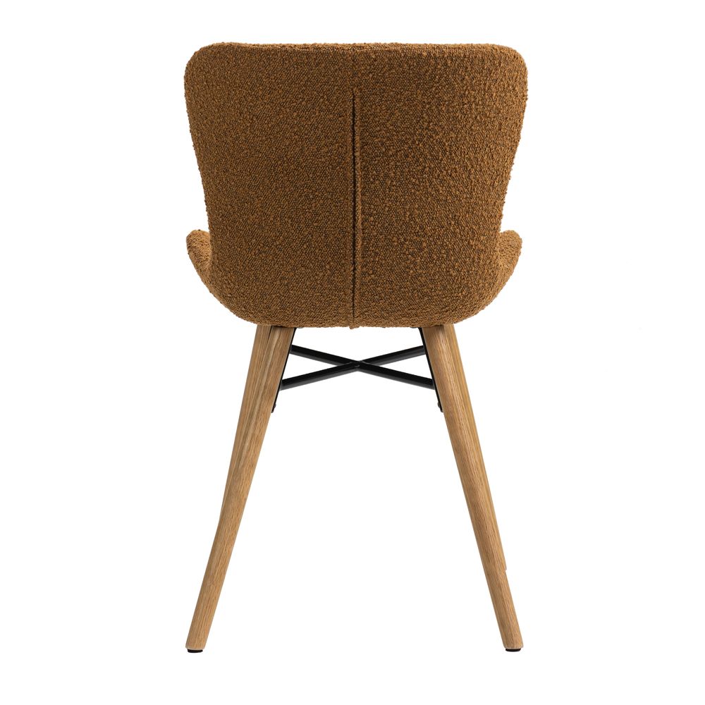 Chaise repas effet bouclette cuivre