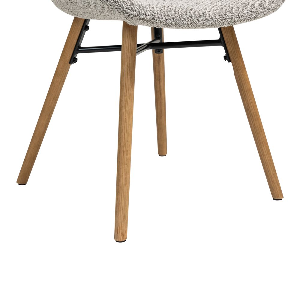 Chaise repas effet bouclette gris clair
