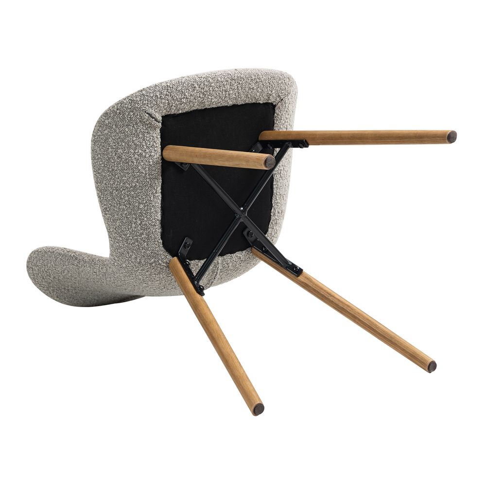 Chaise repas effet bouclette gris clair