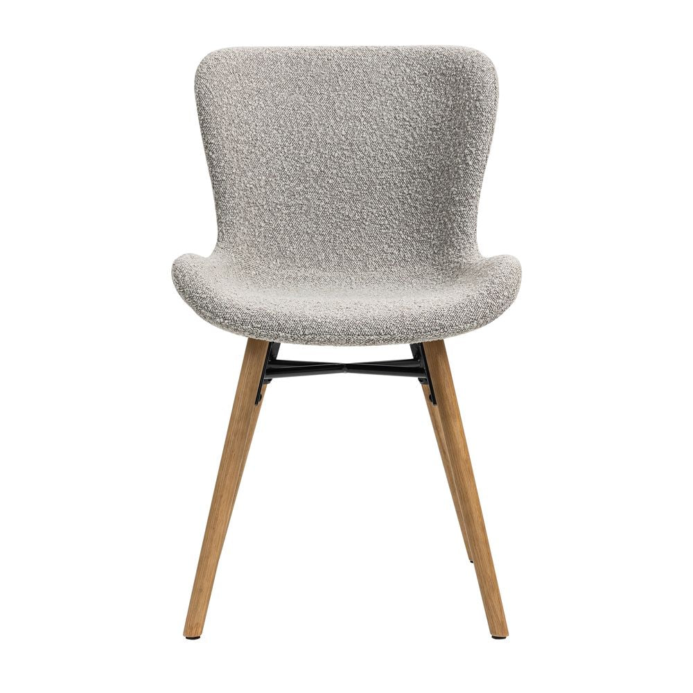 Chaise repas effet bouclette gris clair
