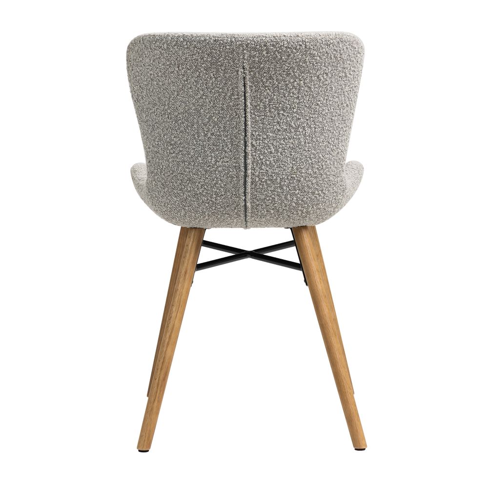 Chaise repas effet bouclette gris clair