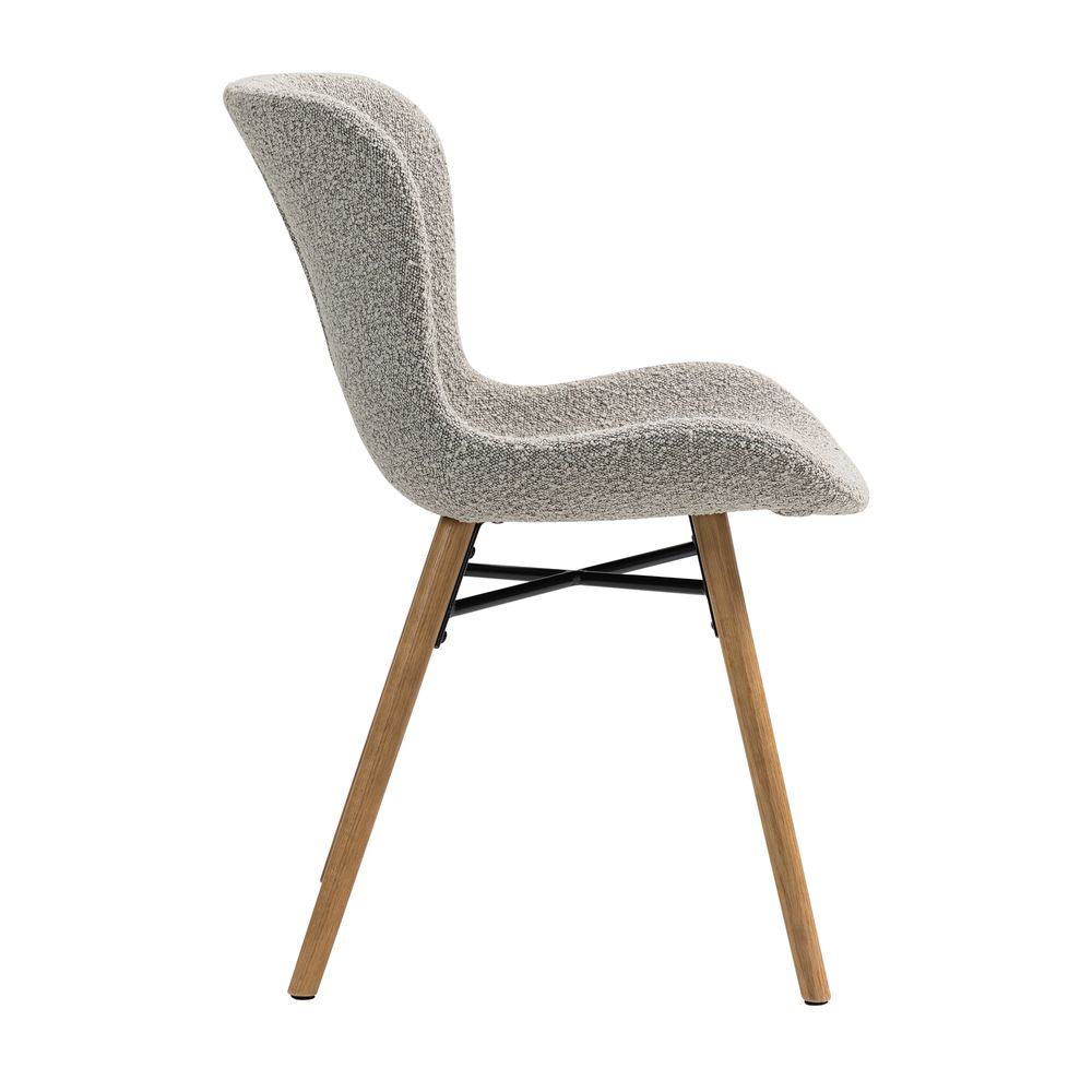 Chaise repas effet bouclette gris clair