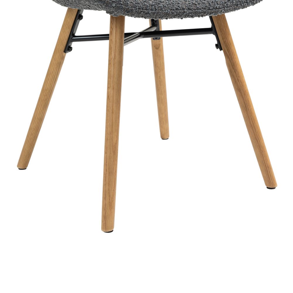 Chaise repas effet bouclette gris foncé