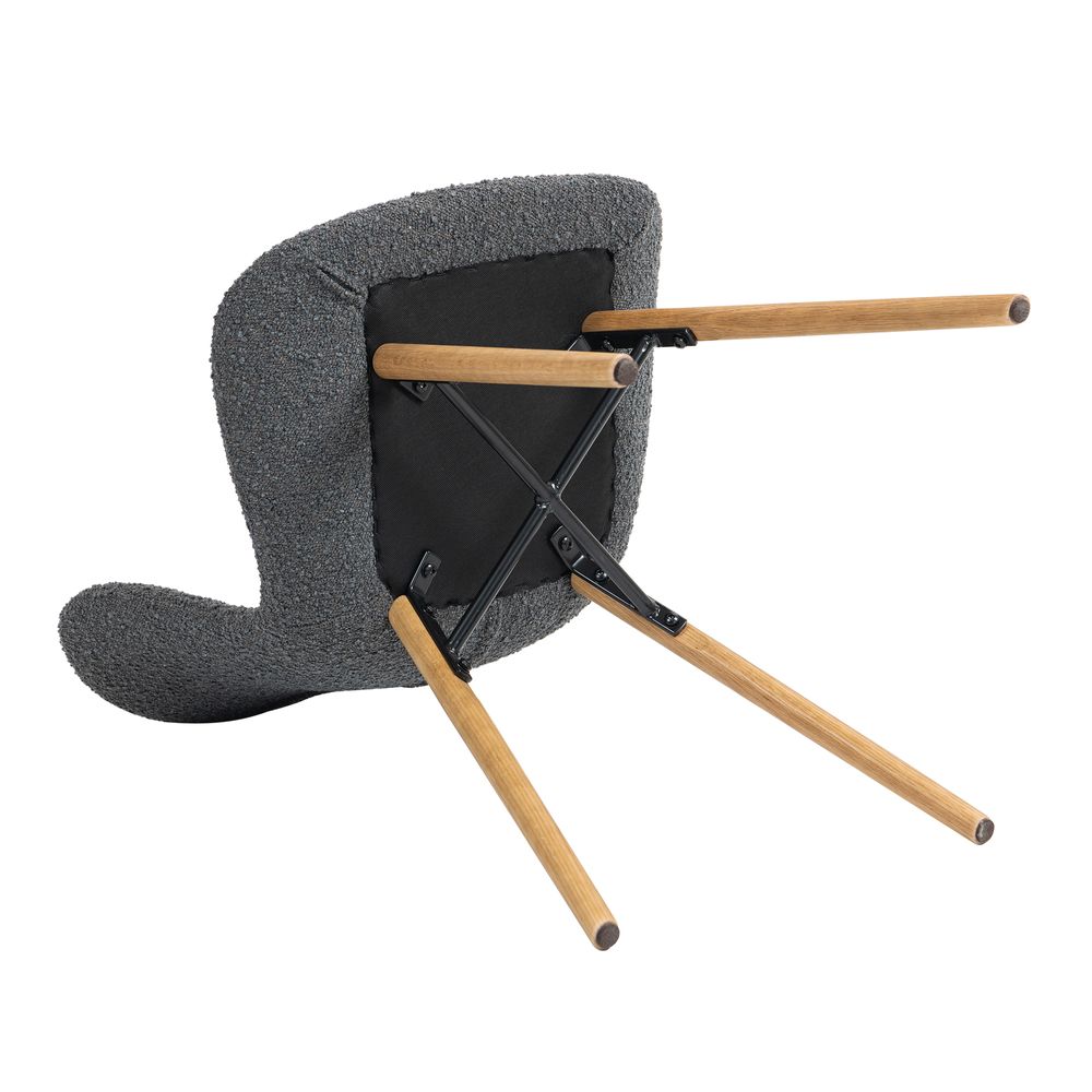 Chaise repas effet bouclette gris foncé