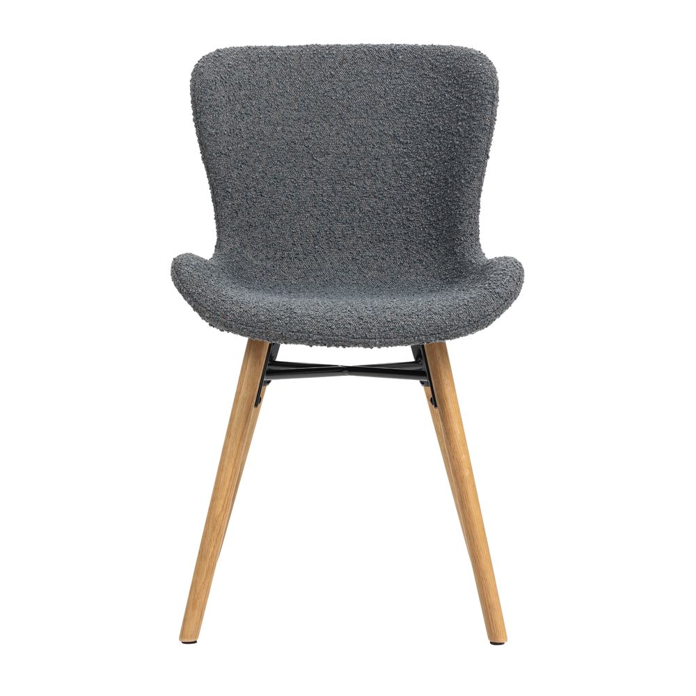 Chaise repas effet bouclette gris foncé