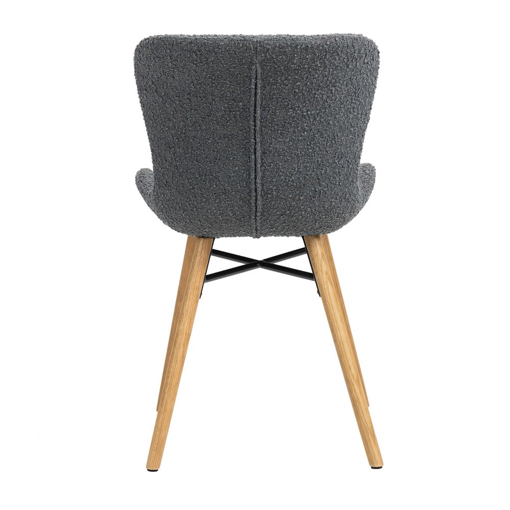 Chaise repas effet bouclette gris foncé