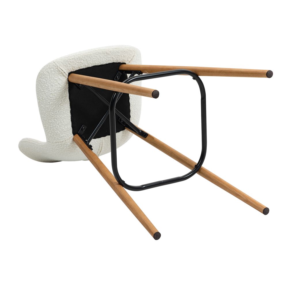 Chaise snack effet laine bouclette écru