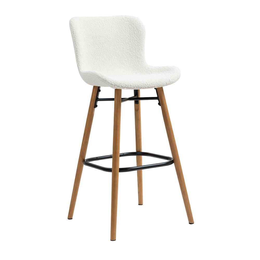 Chaise snack effet laine bouclette écru