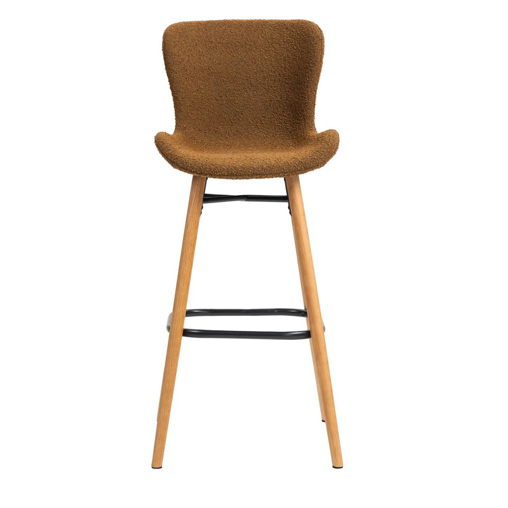 Chaise snack effet laine bouclette cuivre