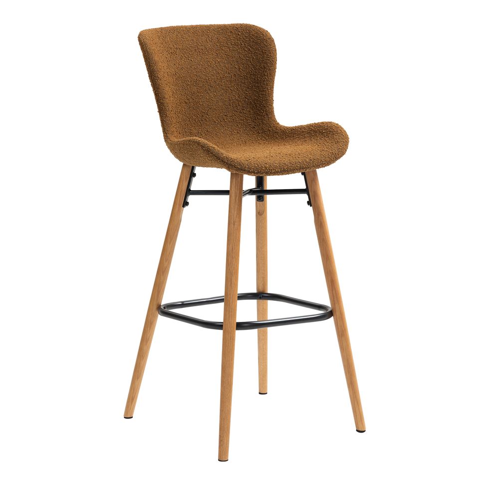 Chaise snack effet laine bouclette cuivre