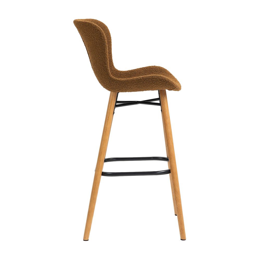 Chaise snack effet laine bouclette cuivre